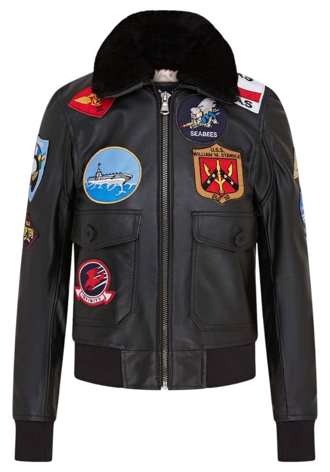Dames zwarte A2 Top Gun leren bomberjack-Springs