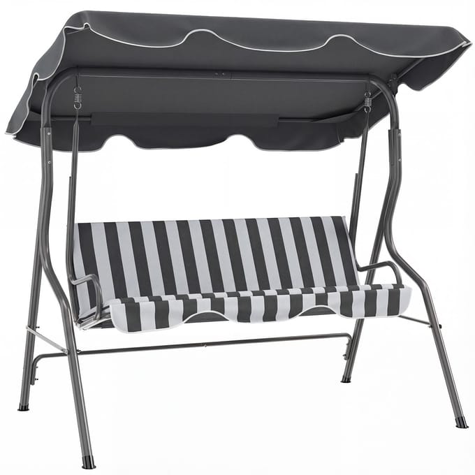 Outsunny schommelbank - Metaal - 170x110x153cm - Grijs