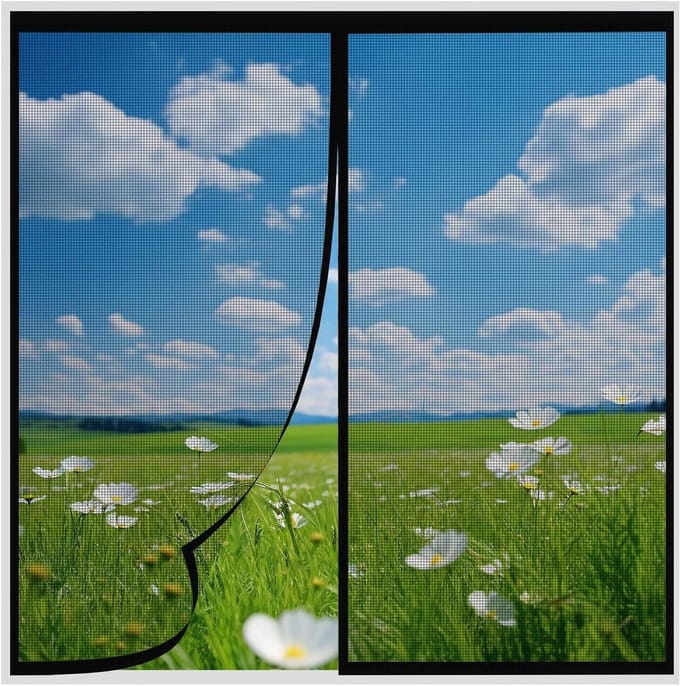 Horren Raam - Muggenhor - Insecten Buiten - Magnetisch Sluitend - 80x185cm - Zwart