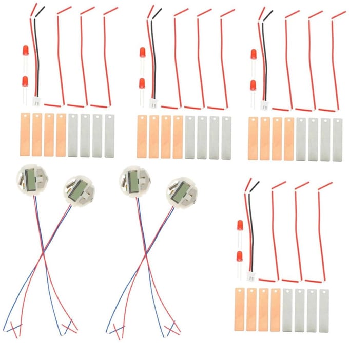 Doe-het-zelf Fruit Batterij - Wetenschapskit Educatief - Schoolproject Experiment - Praktische STEM Introductie - 4 Sets - Assorti