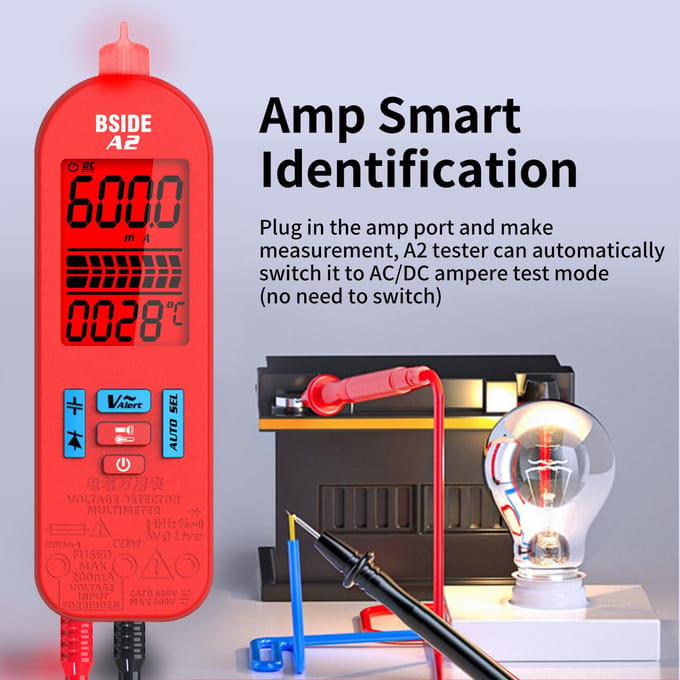 BSIDE A2 Mini Smart Digitale Multimeter Auto Range 5999 Telt NCV Universele Meter Handheld High Configuration rood