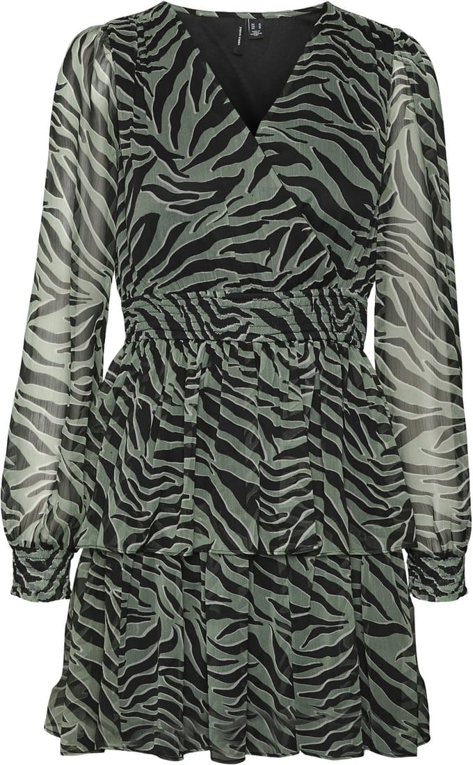 VERO MODA VMKAYA FALL LS SHORT SMOCK DRESS WVN Dames Jurk - Maat M