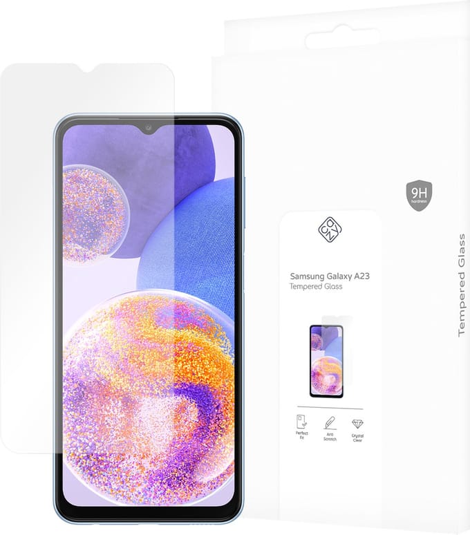Cazy screenprotector geschikt voor Samsung Galaxy A23 - Screenprotector Gehard Glas