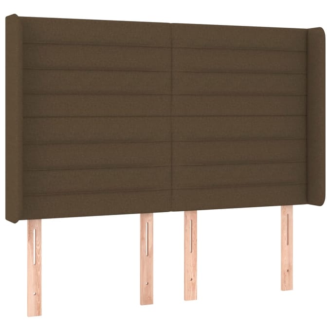 vidaXL - Hoofdbord - LED - 147x16x118/128 - cm - stof - donkerbruin
