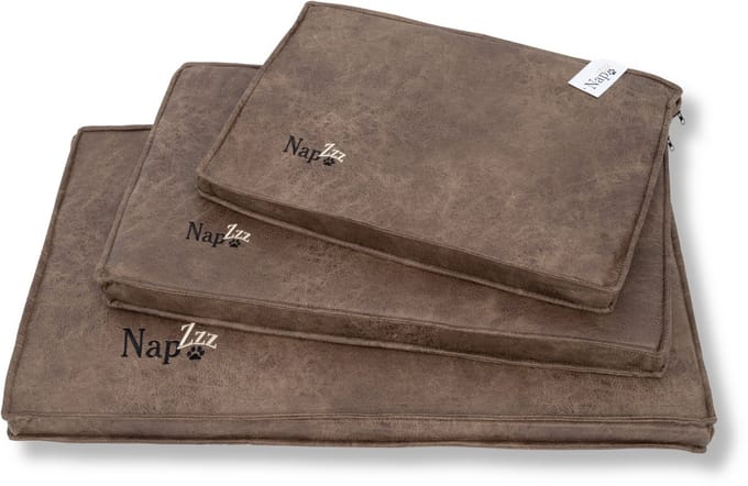 NapZZZ benchkussen lederlook bruin Maat M:75 x 47 x 5 cm