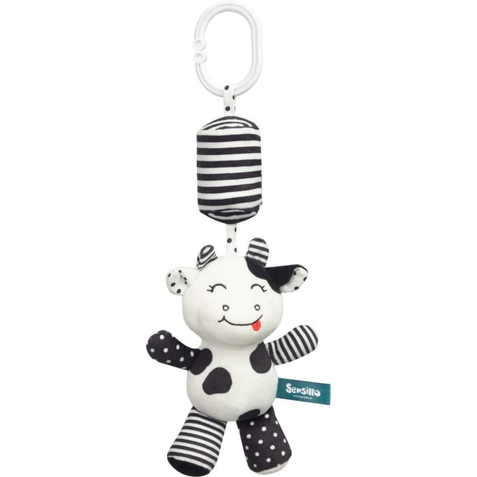 Sensillo Black&White Koe Hangspeeltje voor Kinderwagen - Geluid