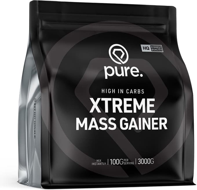 Pure. Xtreme Mass Gainer - Aardbei - 3000g - eiwit - koolhydraten - gewichtstoename - weightgainer
