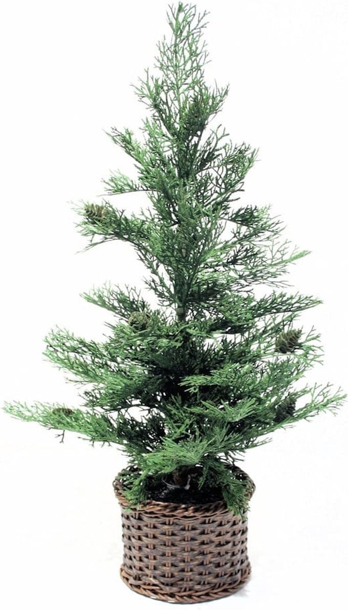 Kerstboom in mand (kunstof) Ø40x66cm