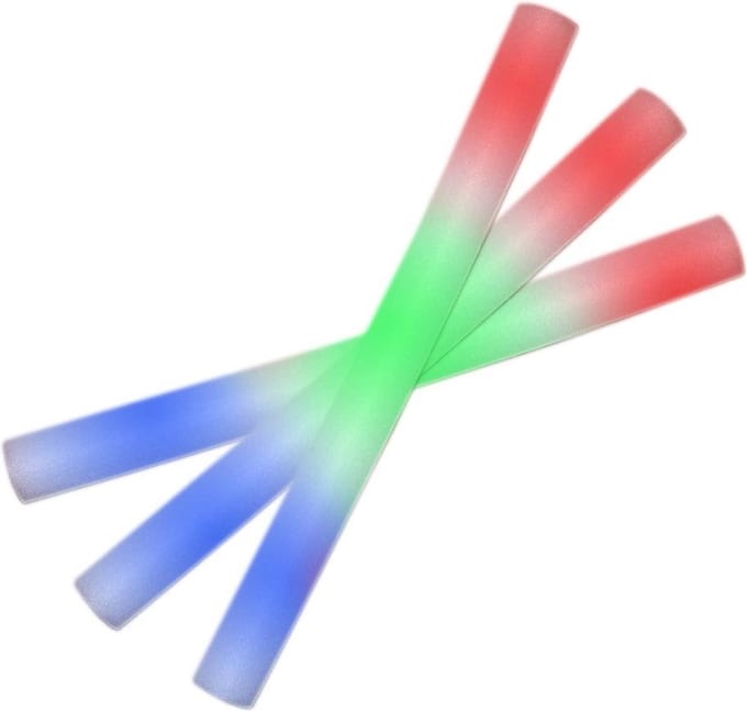 LED foam sticks lichtstaven RGB 50 stuks