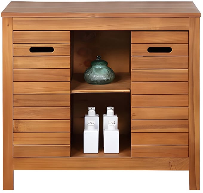 Vente-unique Wastafelmeubel in acaciahout - 90 cm - PULUKAN