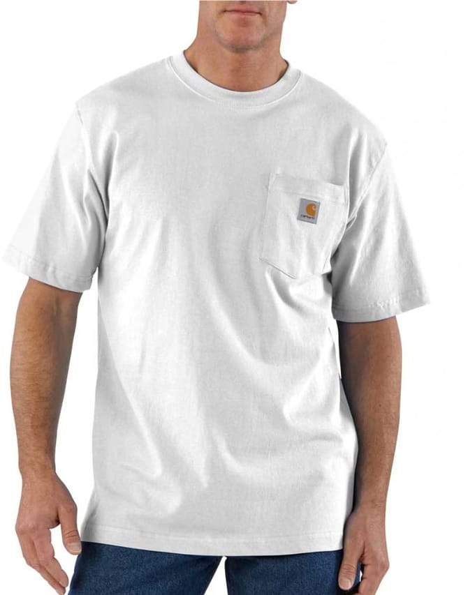 Carhartt K87 Pocket Short Sleeve White T-Shirt Heren