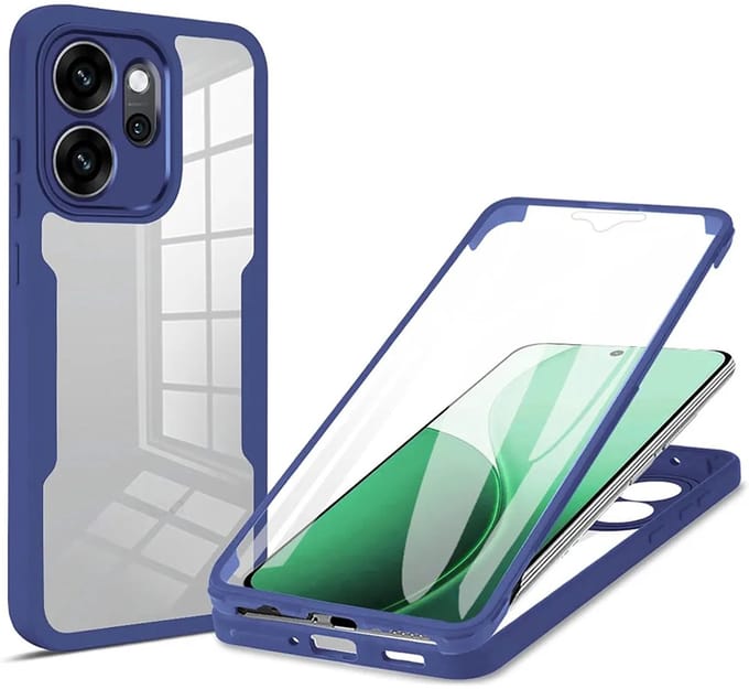 Hoesje geschikt voor Oppo Reno14 F/FS - Techsuit ColorVerse 360 Case met Screenprotector - Blauw