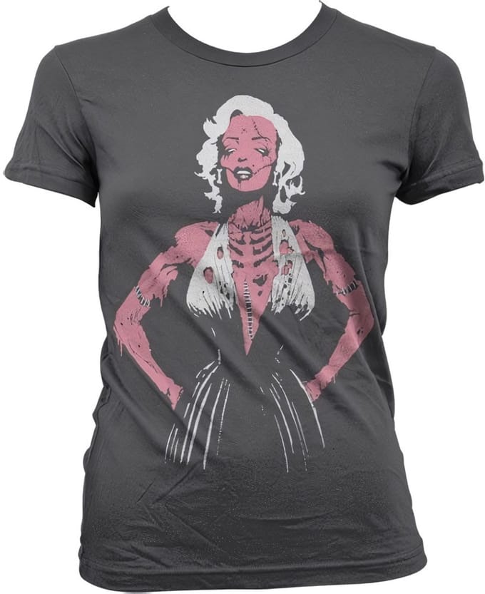 Zombie M'on-Roe Girly T-shirt voor dames, donkergrijs