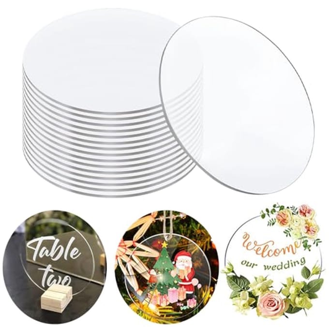 Ronde Transparante Acrylschijven 10 x 10 cm - 2 mm Dikke DIY Decoratie