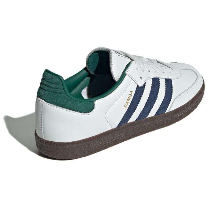 adidas Samba OG Blanc Bleu Marine Vert Collégial Baskets Unisexe Noir de Base Blanc Nuage IH4882 43⅓ white