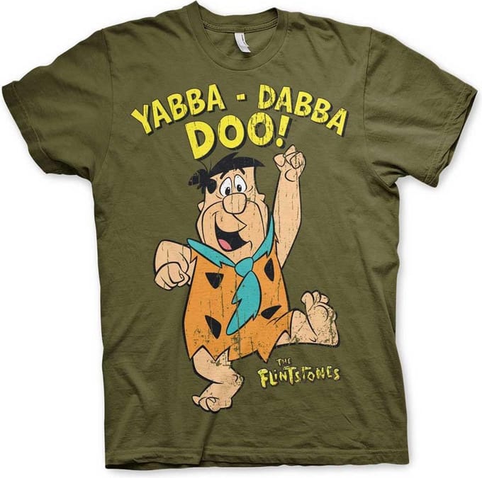 The Flintstones Heren Tshirt -M- Yabba-Dabba-Doo Groen