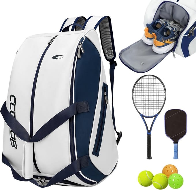 Multi-Use Padel Backpack voor Sport met Schoencompartiment en Ballen Sleeve