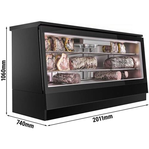 GGM Gastro Dry Aging Kühlvitrine - 2000mm - Schwarz