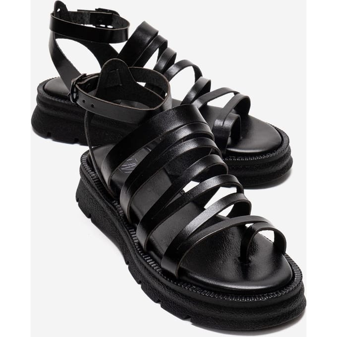 Pelsa Leren Multi Strap Sandaal