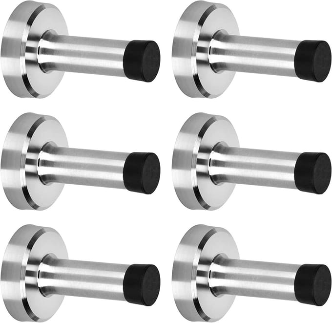 Deurstopper 6 stuks - zilver- Stootrubber deur- Flexibel - Stootrubber deur- Zelfklevend-7.6*4.2*4.2cm – RVS