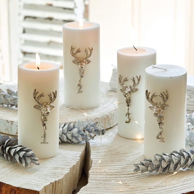LOBERON Decoratiepin set van 4 Charre zilverkleurig