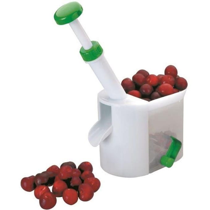 Kersenontpitter - IBILI - 774100 - Voedselveilig plastic - Wit/groen - 16 cm wit