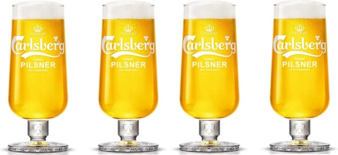 Carlsberg Bierglazen - 4 stuks - Pint 0,5L - Halve liter - Grande Ver