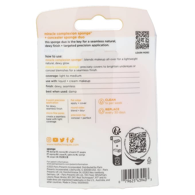 Miracle Complexion Sponge® + Concealer Sponge Duo, 2 Sponges orange