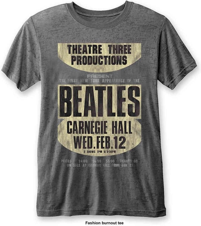 The Beatles Heren Tshirt -S- Carnegie Hall Grijs