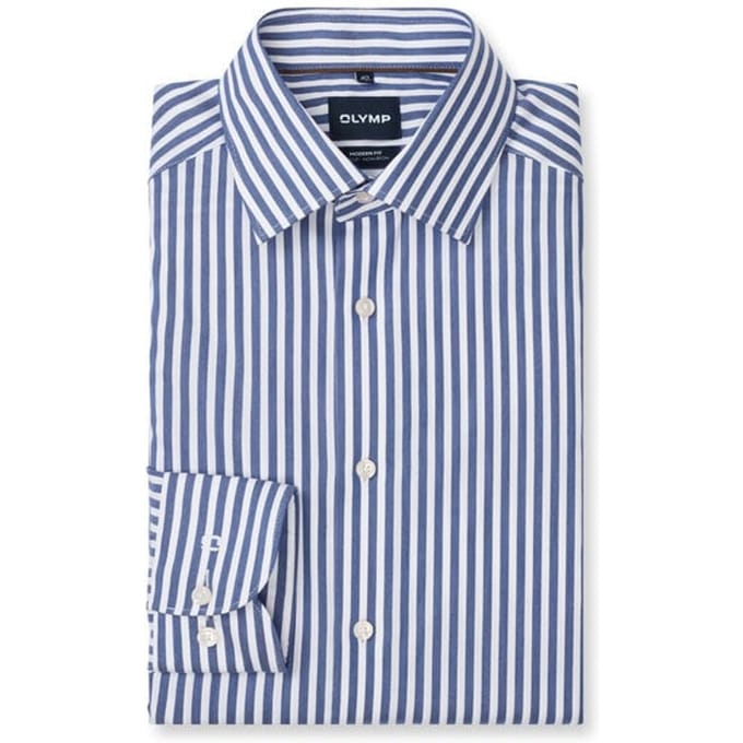OLYMP Luxor Overhemd, Modern Fit, New Kent, Marineblauw