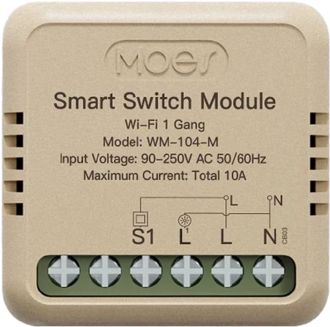 Moes inbouw schakelaar | kroonsteen | Wifi | Tuya Smart en SmartLife | 16A | stroommeter