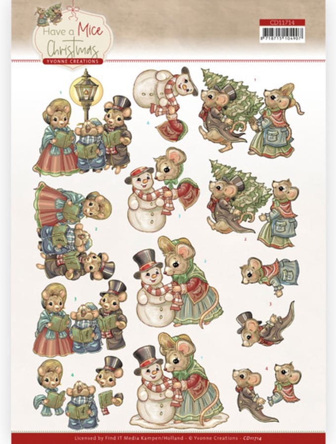 3D Cutting Sheet - Yvonne Creations - Have a Mice Christmas - Christmas Carol 1 stuk
