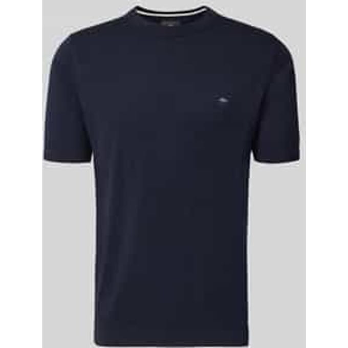 Fynch-Hatton T-Shirt O-Neck Cotton Linnen Navy / male