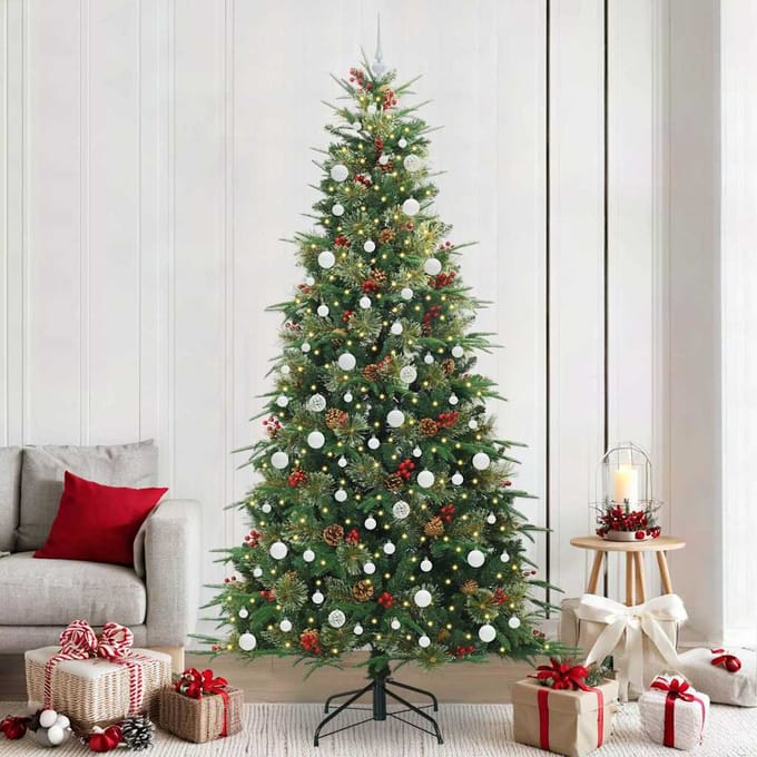 vidaXL Kunstmatige Inklapbare Kerstboom Groen 240 cm PE en PVC
