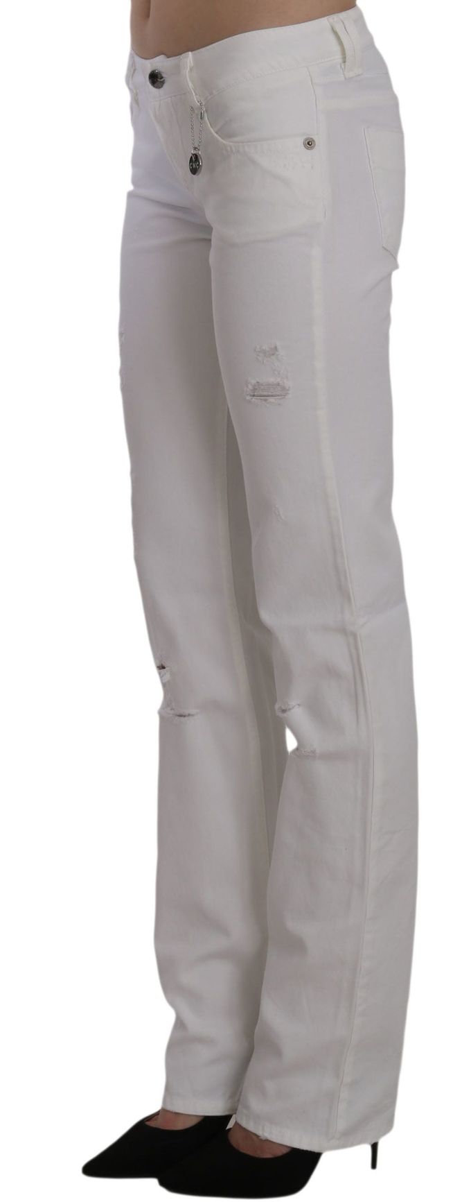 Costume National Witte Katoenen Slim Fit Rechte Jeansbroek