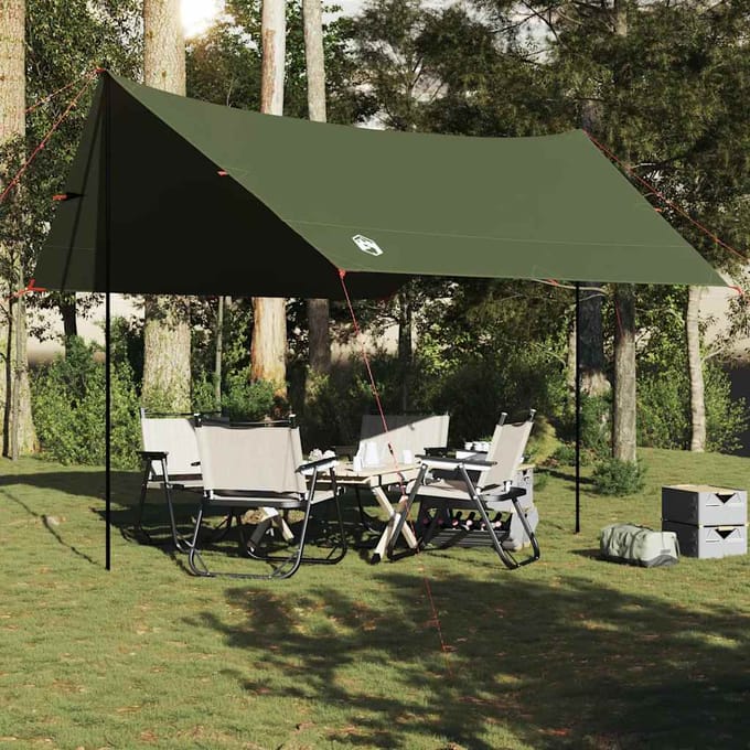 vidaXL - Kampeerluifel - waterdicht - 438x376x212 - cm - olijfgroen