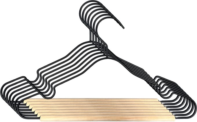 Puck Kledinghanger Metaal - Set van 6 - Zwart