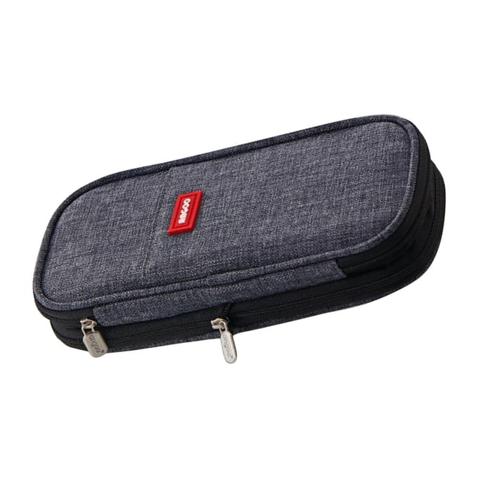 Etui Grijs Grote Capaciteit Metalen Rits Canvas Mesh Zak Grote Etui voor Studenten gray