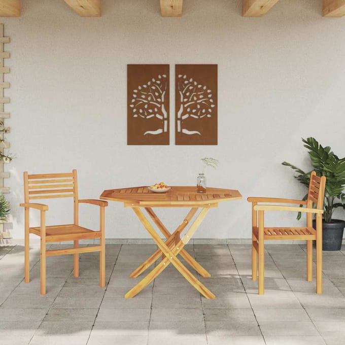 vidaXL Stoel 2 pcs Bruin 56 x 55 x 90.5 cm Massief Teakhout