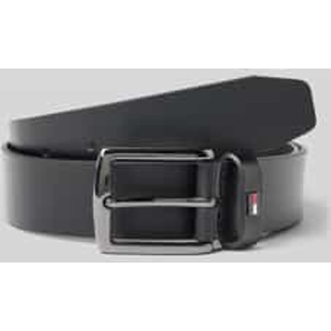 Leren riem met logo-applicatie