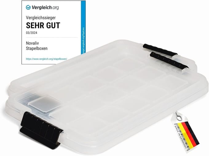 Novaliv 2x vervangingsdeksels 5 liter met clipsluiting 25x15 cm transparant