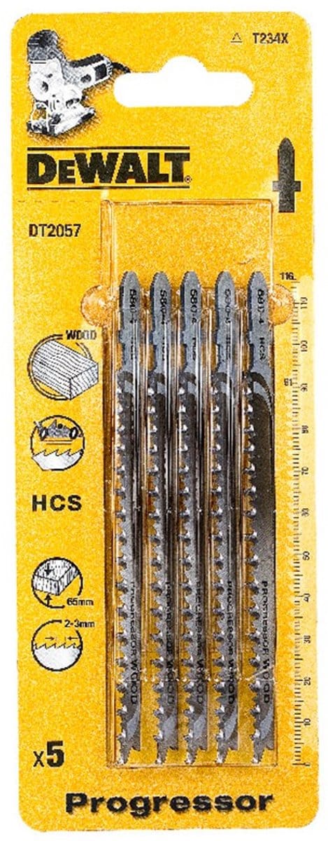 Dewalt Decoupeerzaagblad Hout Progressor - 116mm - 2-3mm - Hcs - 5 Stuks