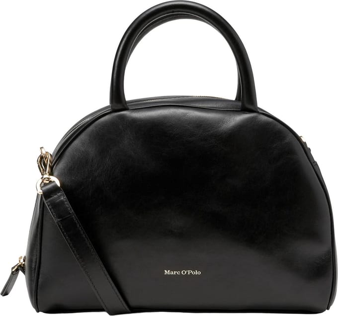 Marc O'Polo Leren Handtas Schoudertas Duna Hand Bag Black Zwart