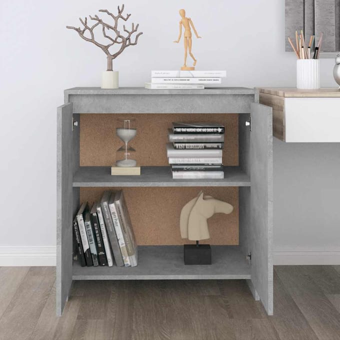 vidaXL - Dressoir - 70x41x75 - cm - bewerkt - hout - betongrijs