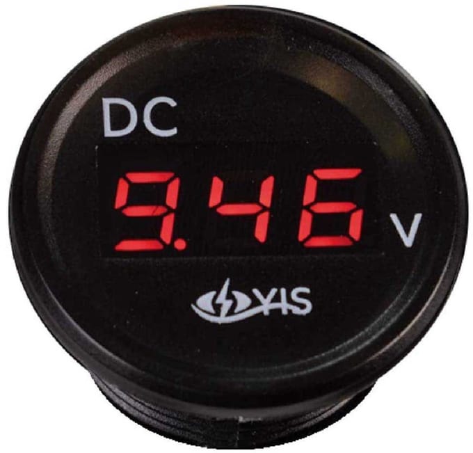 Voltmeter Zwart 2.5-30V Met Flush Frame (Terminals)