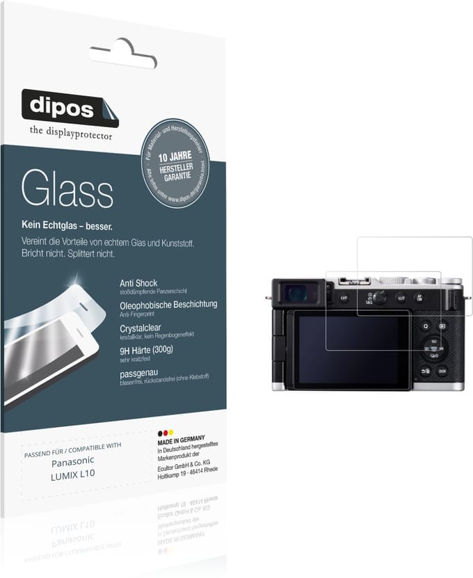 dipos – 2x Pantserfolie geschikt voor Panasonic LUMIX L10 | 9H Screenprotector