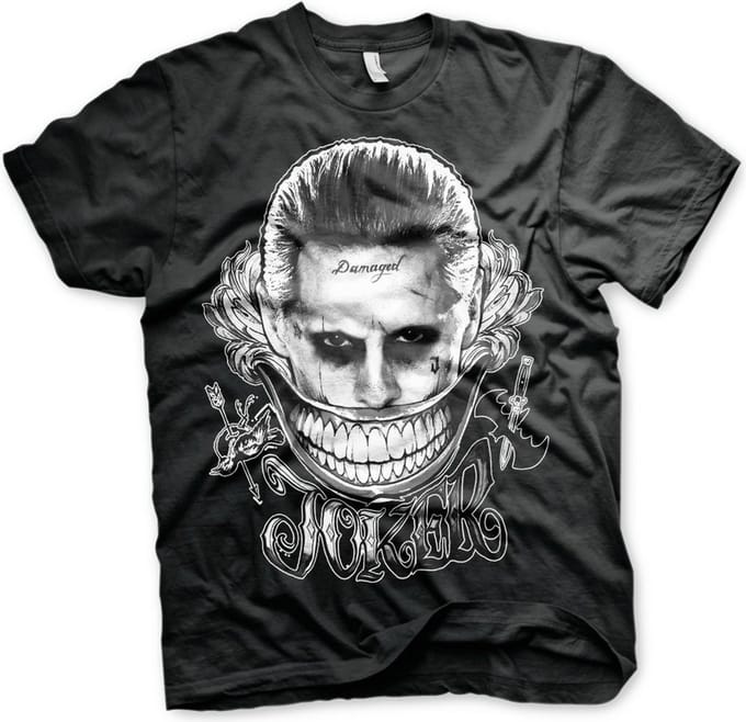 DC Comics Suicide Squad Heren Tshirt -S- Joker - Damaged Zwart