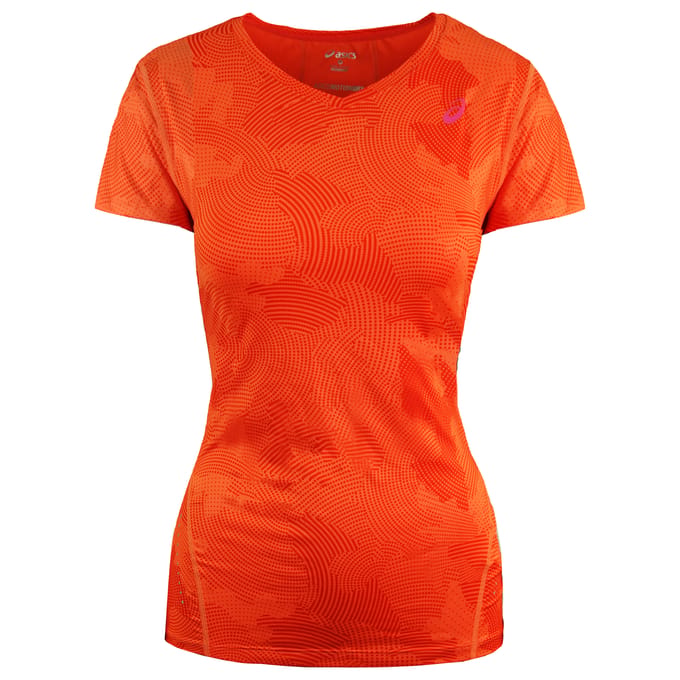 Asics Motion Dry Dames Oranje Hardloop Top