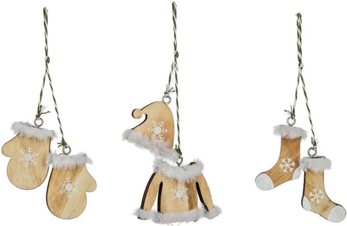 Houten hangers met winterthema