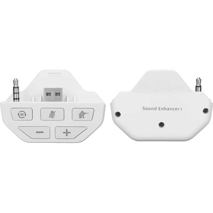 Voor Xbox One Controller Geluidsverbeteraar Stereo Headphone Adapter met 4 EQ Geluidsmodi en Detectiemodus Wit white